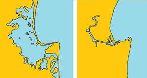 Ahuriri Lagoon map before after 1931 Hawke's Bay earthquake crude