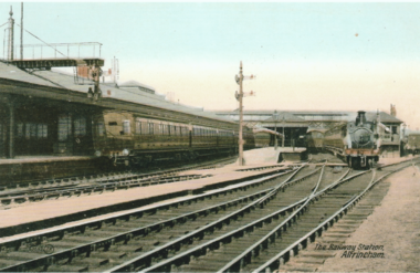 Altrincham railway station, old postcard