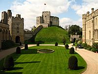 Arundel Castle - motte and quadrangle, England (18 April 2006)