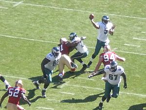 Donovan McNabb passes at Eagles at 49ers 10-12-08 2