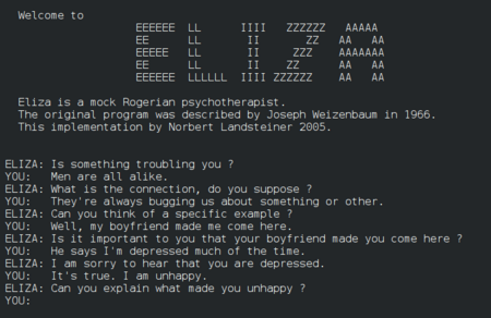 ELIZA conversation
