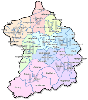 Essen Stadtteile und Stadtbezirke