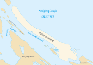 Map of Galiano and surrounding islands