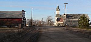 Loma.  At left is the Bar M Corral bar; at right is St. Luke's Czech Catholic Shrine.