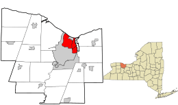 Location in Monroe County and the state of New York.