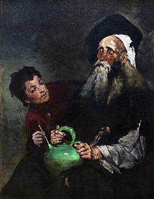 (Toulouse) Lazarillo de Tormes et son maître aveugle (l'aveugle à la cruche verte et l'enfant) - Théodule Ribot - Cleveland Museum of Art, Ohio, U.S.A