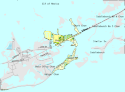 U.S. Census Bureau map showing CDP boundaries