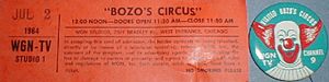 Bozo ticket pin 1964 wgn