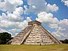 El Castillo being climbed by tourists