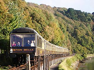 Devon Belle Steam Train approaching Kingswear Station - geograph.org.uk - 1535155