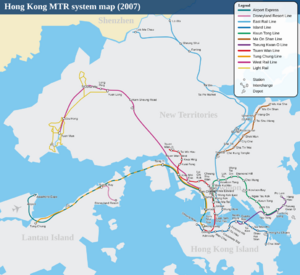 Hong Kong Railway Route Map 2007 en