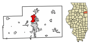 Location of Bourbonnais in Illinois