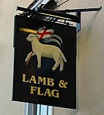 Lamb and Flag sign (cropped)