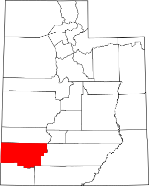 Map of Utah highlighting Iron County