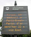 Municipal electronic information sign in Breton in Carhaix