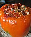 Stuffed orange pepper