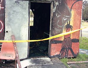 Aborigina tent embassy burnt