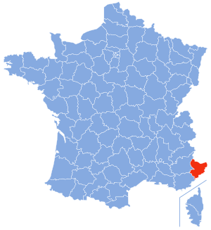 Location of Alpes-Maritimes in France