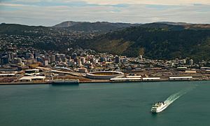 Thorndon in front of Kelburn andTe Ahumairangi Hill. Karori in the distance