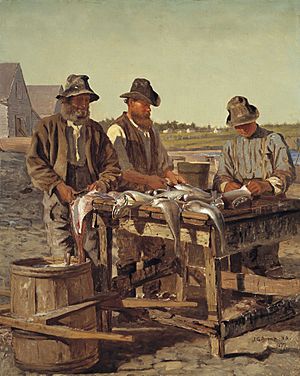 John George Brown - Cleaning fish