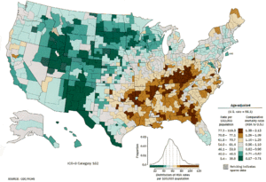 Lung cancer US distribution