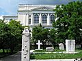 Medieval tombstones around National Museum of Bosnia and Herzegovina