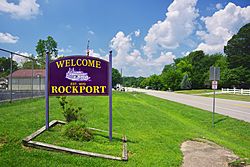 Welcome sign along US 62