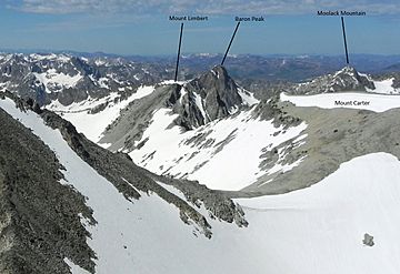 A photo of Moolack Mountain from the summit of Thompson Peak