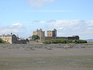 Blackness Castle at low tide