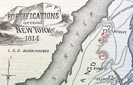 Manhattanville forts showing Blockhouse 1