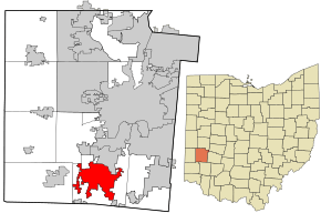 Location in Montgomery County and the state of Ohio.