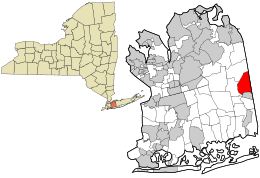 Location in Nassau County and the state of New York.