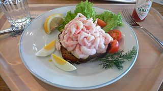 Open Faced Shrimp Sandwich