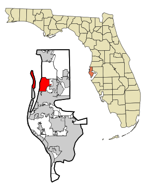 Location in Pinellas County and the state of Florida