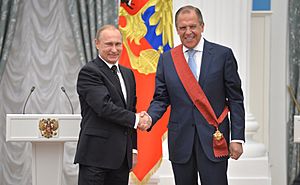 Vladimir Putin and Sergey Lavrov Kremlin 21 May 2015