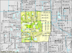 U.S. Census Bureau map of Kendale Lakes showing boundaries