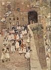 Maurice Prendergast - 'Courtyard Scene, Siena', watercolor and graphite, c. 1898-9