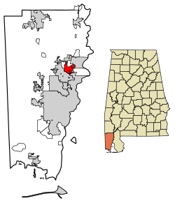 Location in Mobile County, Alabama