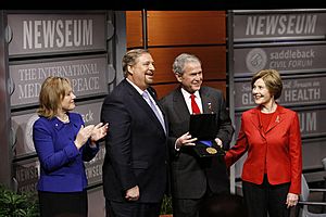 President George and Laura Bush with Rick and Kay Warren