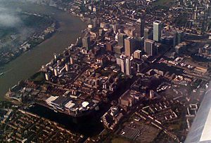 CanaryWharfFromPlane