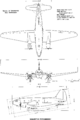 Curtiss R5C-1 Commando 3-view line drawing