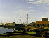 Dahl View of Larsen Square near Copenhagen Harbor 1840