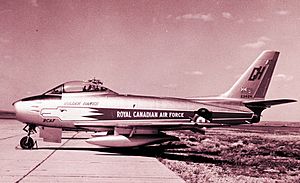 Ex-RCAF Golden Hawk Canadair F-86 23424 purchased by Lynn Garrison for his collection, July 1964