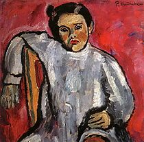 Pyotr Konchalovsky natasha-on-a-chair-portrait-of-n-p-konchalovskaya-in-childhood-1910