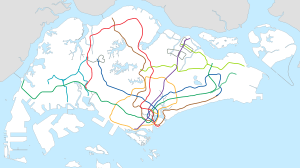 Singapore MRT/LRT system map