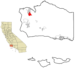 Location in Santa Barbara County and the state of California