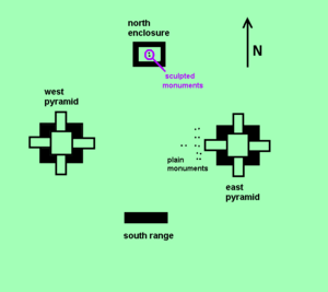 Twin pyramid complex plan