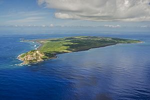 Aerial view of Iwo Jima in September 2014