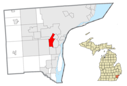 Location within Wayne County