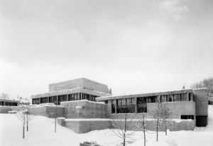 Bauphasen HSG-Neubau, Hauptgebäude im Winter, HSGH 022-001324-12